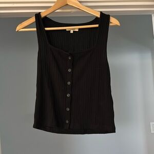 Black Madewell Ribbed Button up Tank